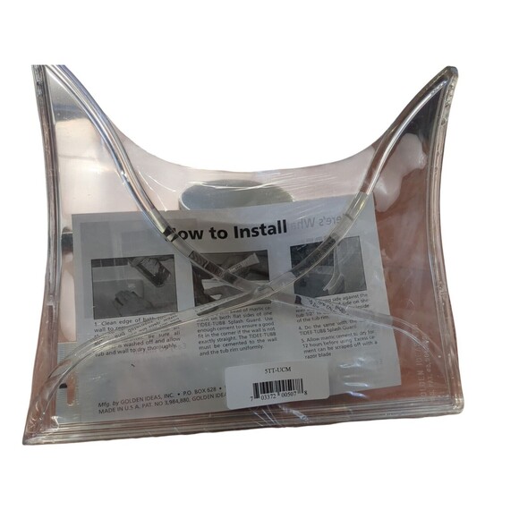 NEW Tidee-Tubb Shower Splash Guard Clear Bathtub Corner Splash Guard W Silicone - Picture 3 of 3